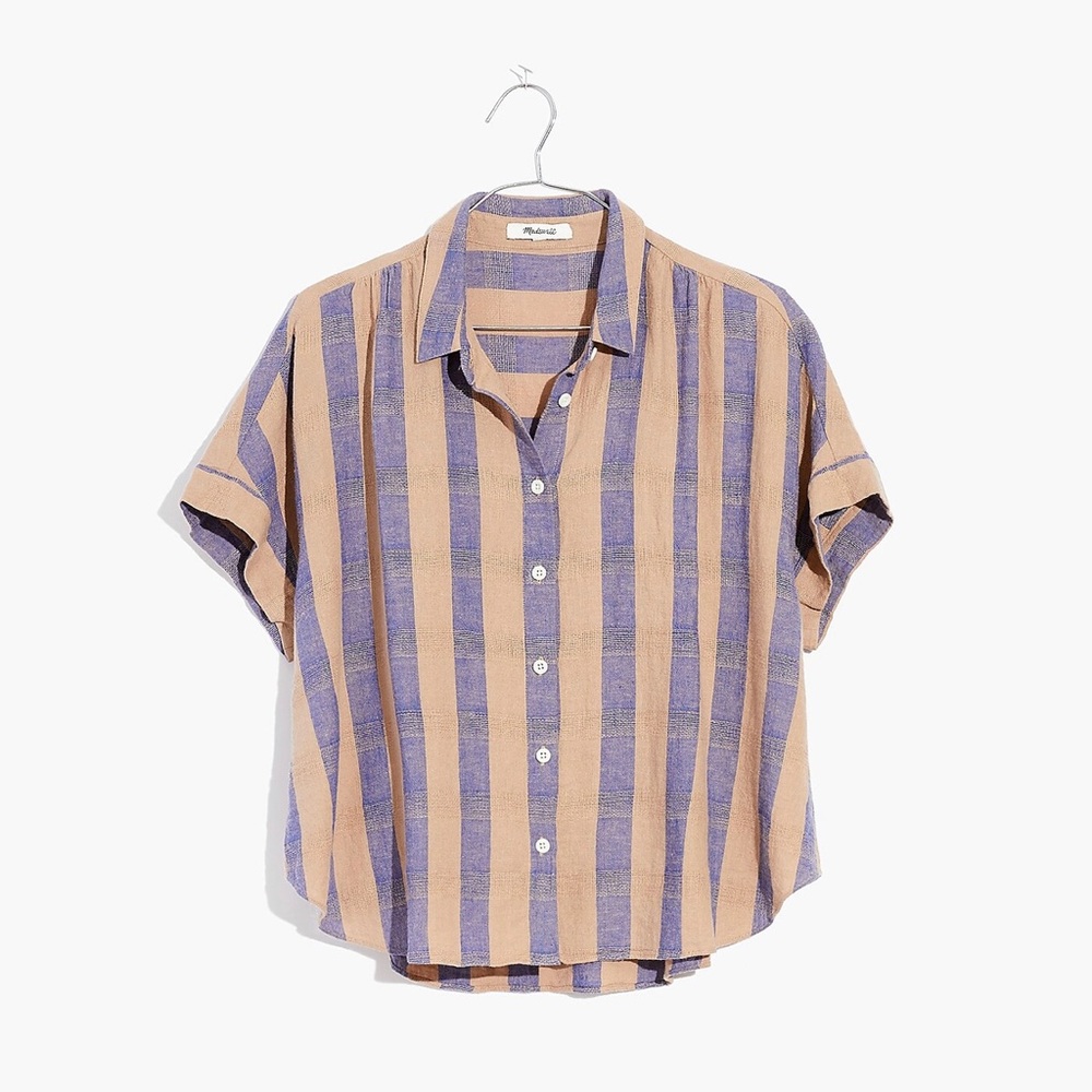 Madewell Linen-Blend Hilltop Shirt in Bayley Stripe